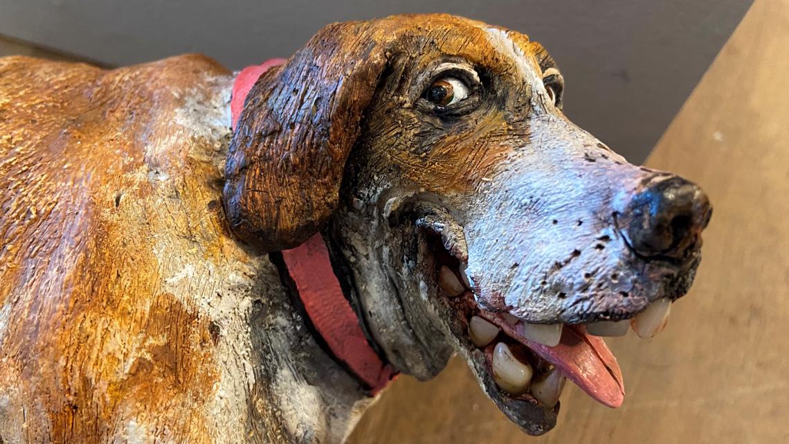 Wentzville artist creates dog sculptures with human features