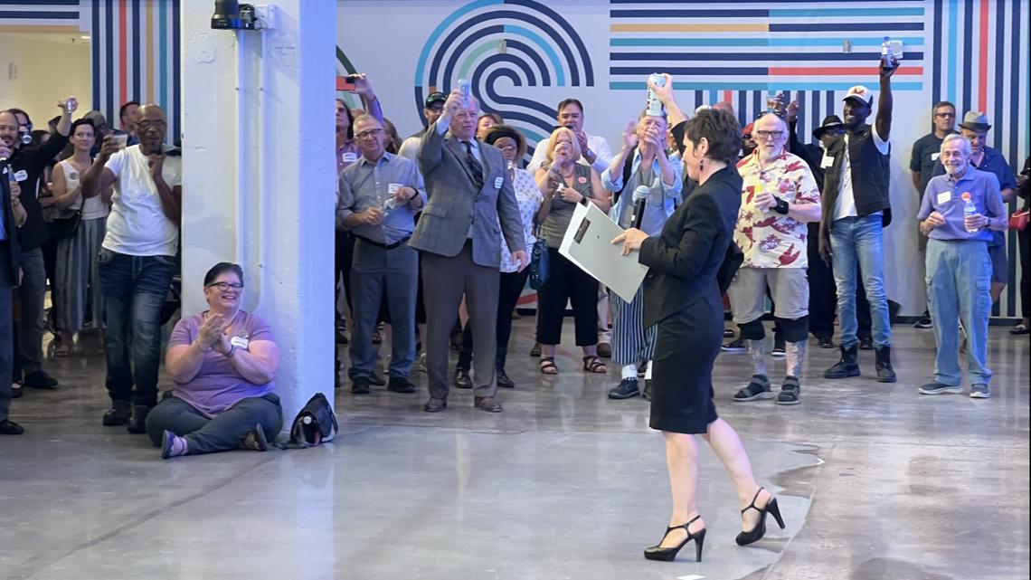 Cara Spencer asks crowded room of St. Louis voters 'Can we turn this