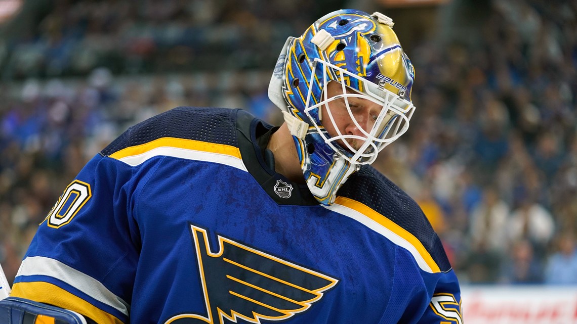 Blues goalie Jordan Binnington out for rest of series vs. Avs