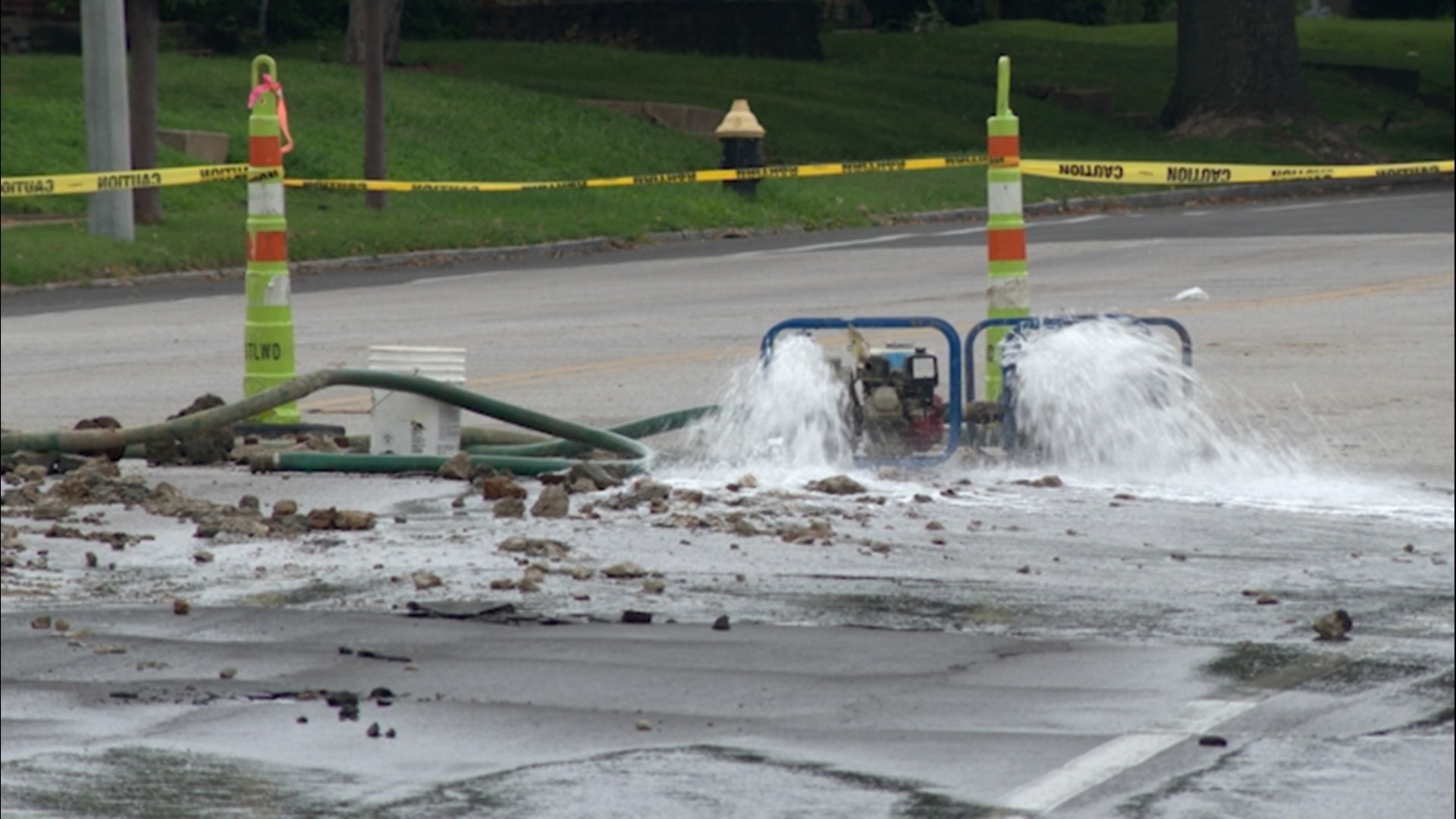 The water main break happened early Wednesday evening at River Des Peres Boulevard and Chippewa Street.