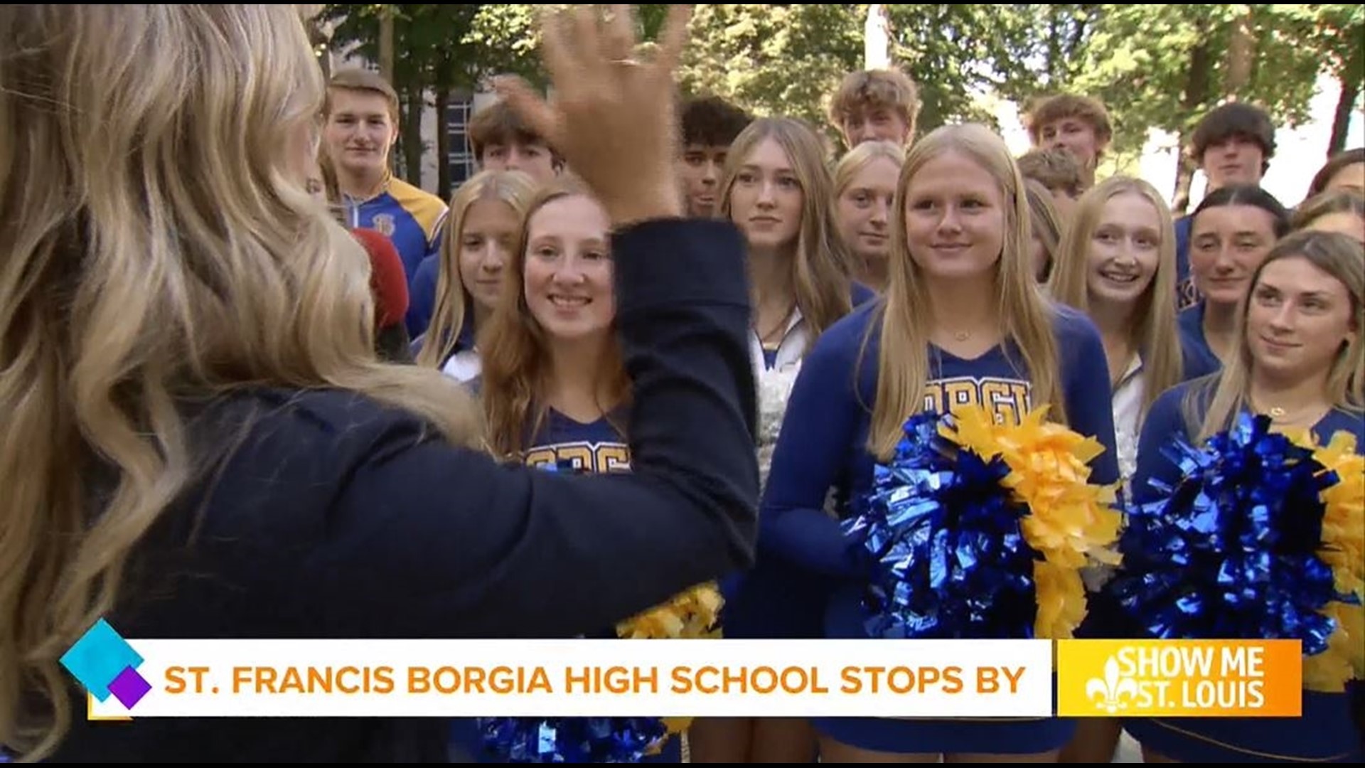 St. Francis Borgia High School performs live on the Show Me Plaza for Tailgate Friday.