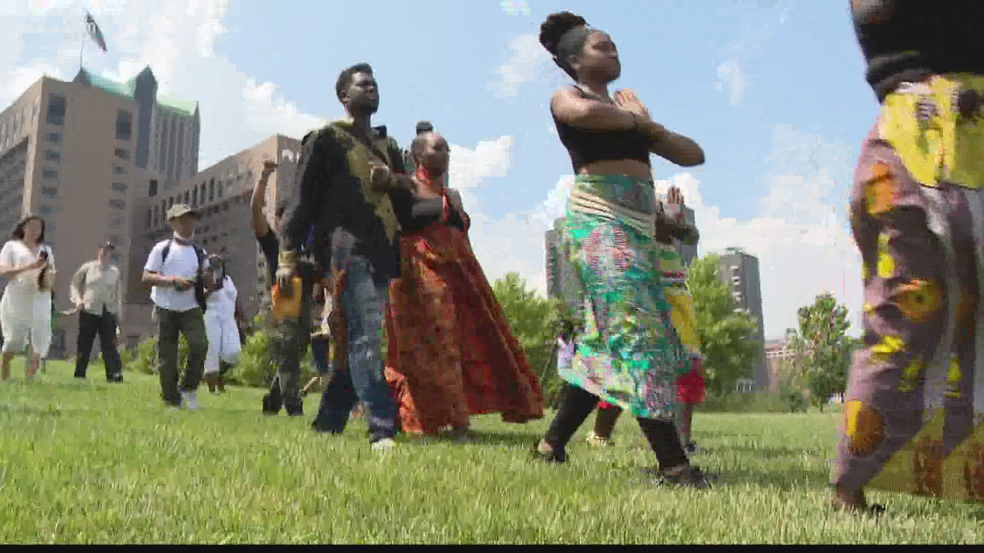 The organizer of the event said it was important to meet at the old courthouse steps because it was location where slaves were sold.