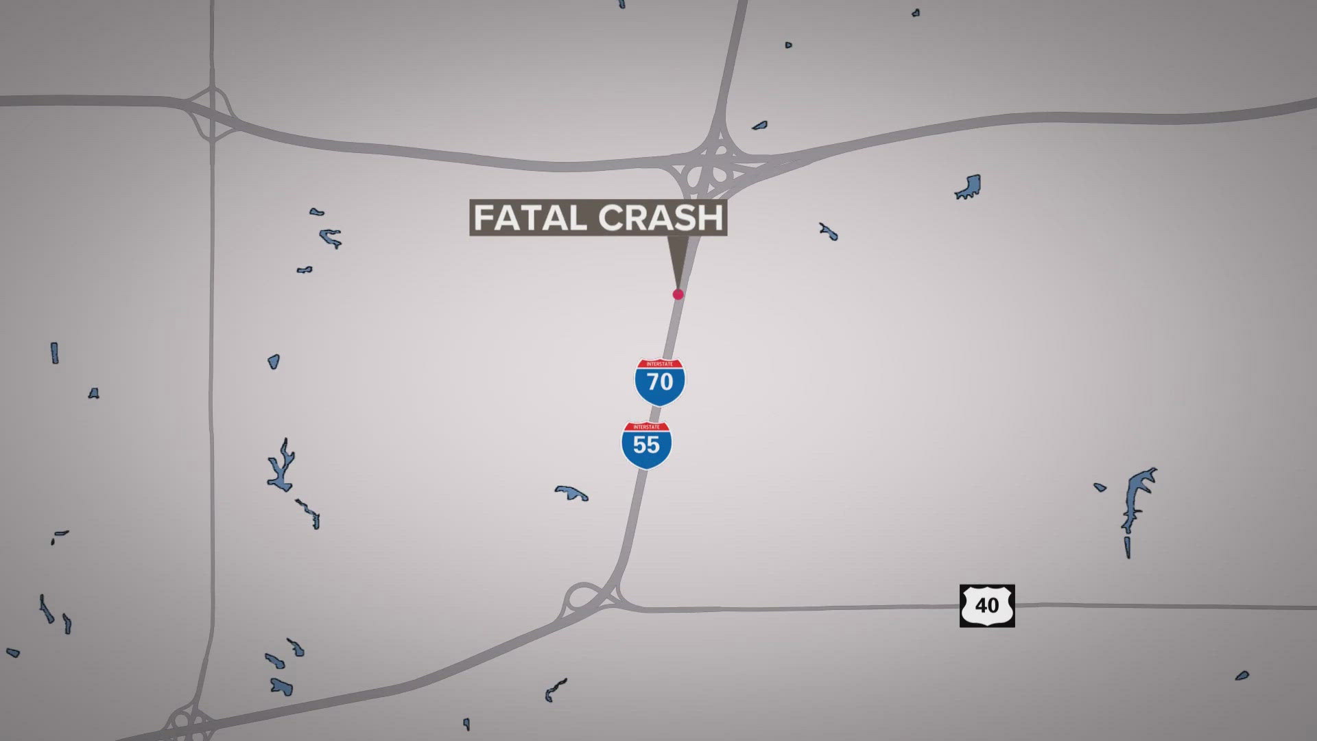 The three-car crash happened at about 4:15 a.m. at the I-55 northbound/I-70 eastbound split. The highway reopened at about 7:45 a.m.