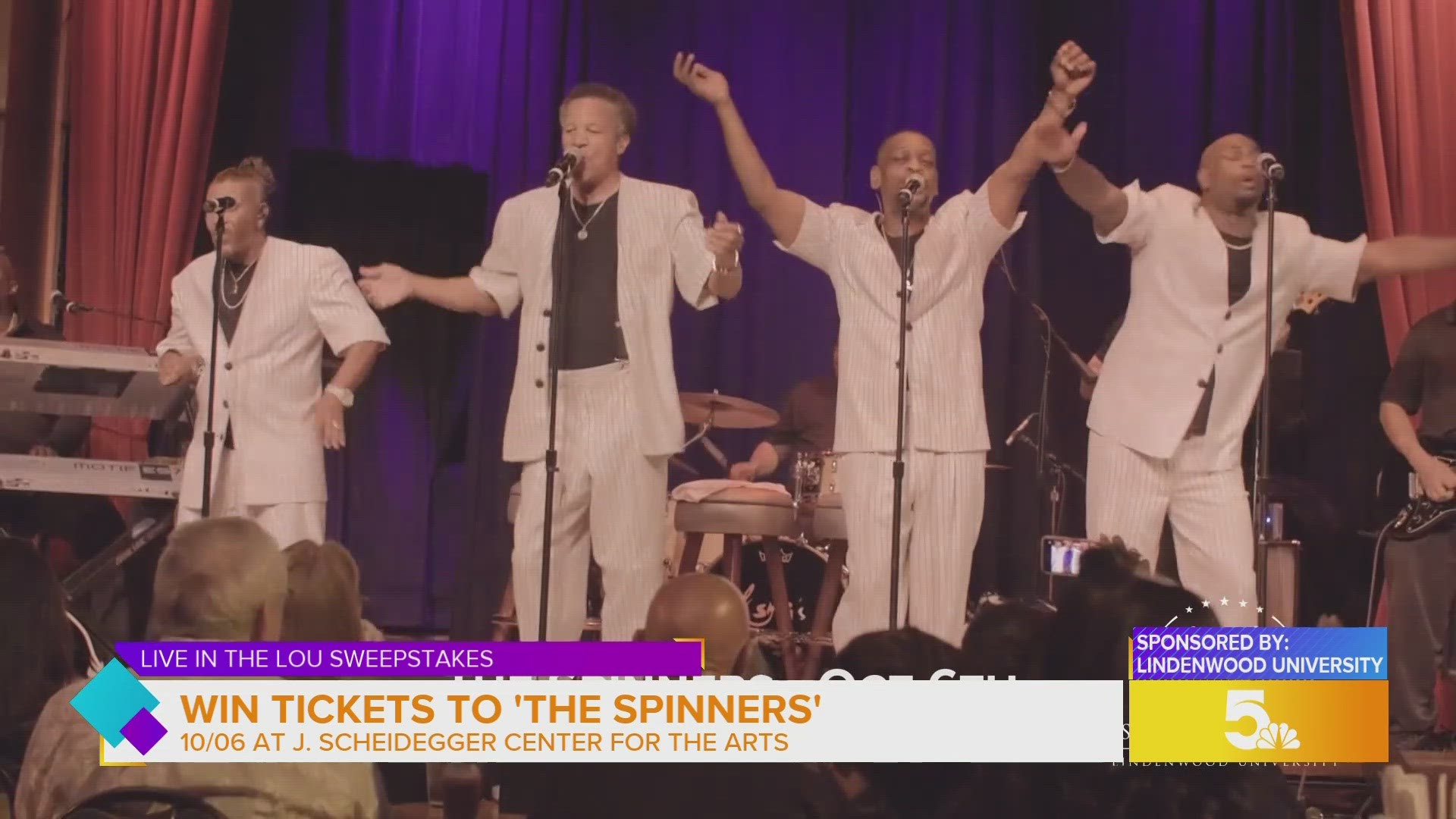 Two (2) winners will receive a pair (2) of tickets to see 'The Spinners' on October 6.