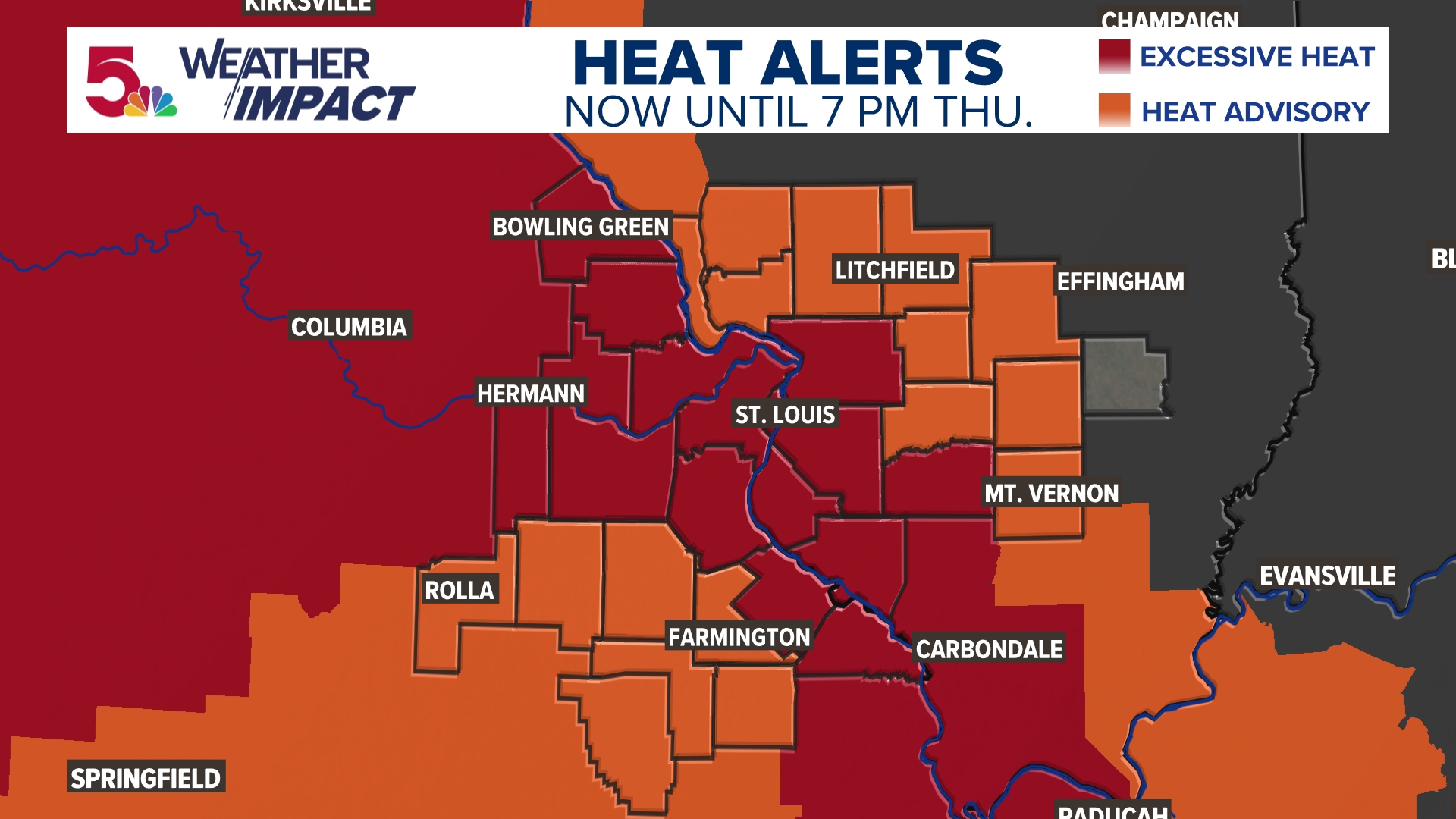 A Weather Impact Alert has been issued for heat and humidity | ksdk.com