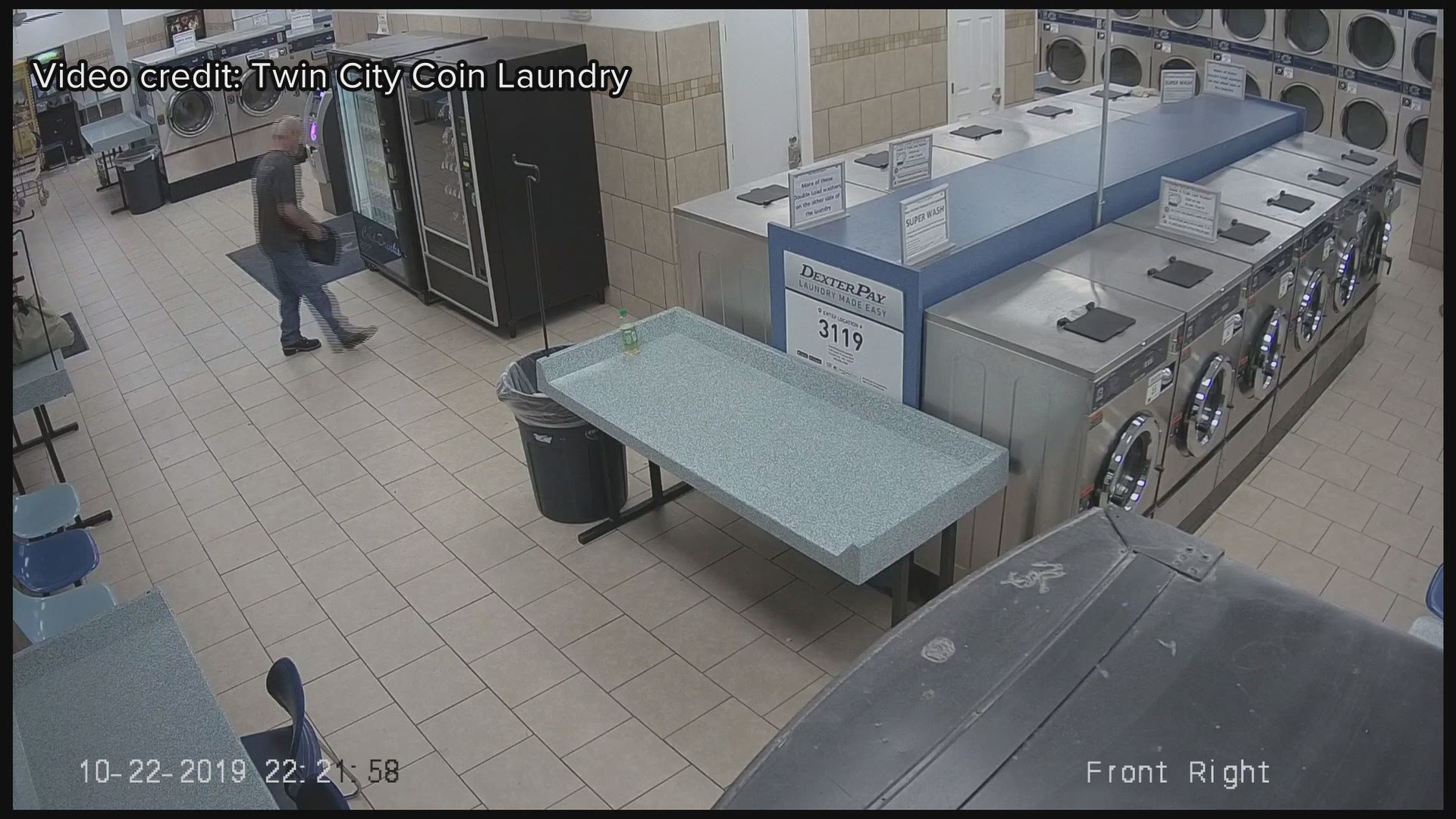 Raw video: Man steals money from Crystal City laundromat