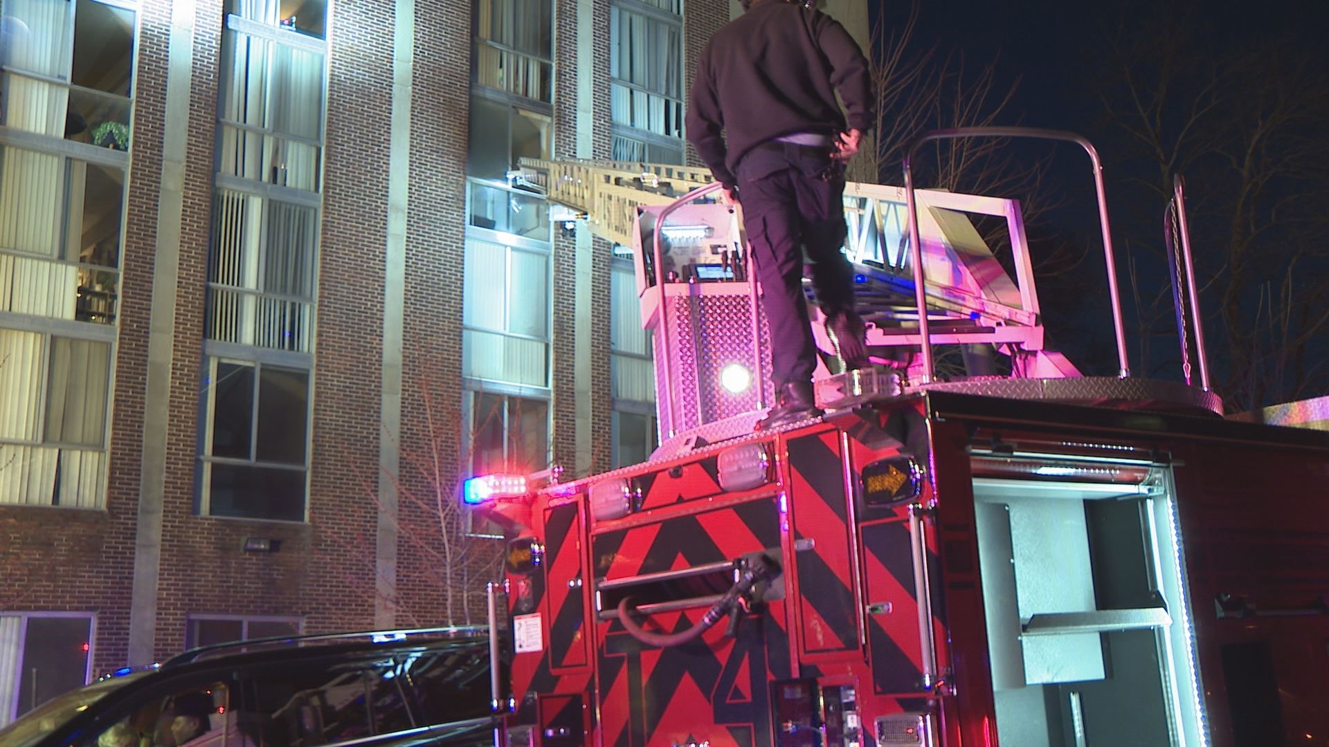 Fire Chief Dennis Jenkerson provides an update on a high-rise apartment building fire in south St. Louis