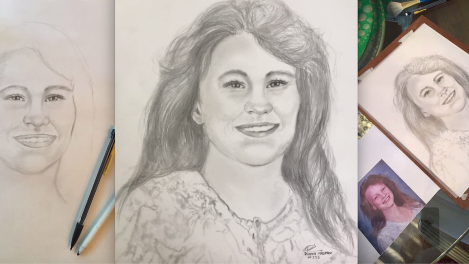 A portrait artist’s gift brings the 9-year-old back to life for the side of her family that grieved in private.