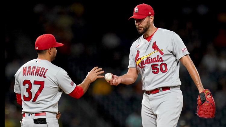 Uniforms worn for St. Louis Cardinals at Pittsburgh Pirates on