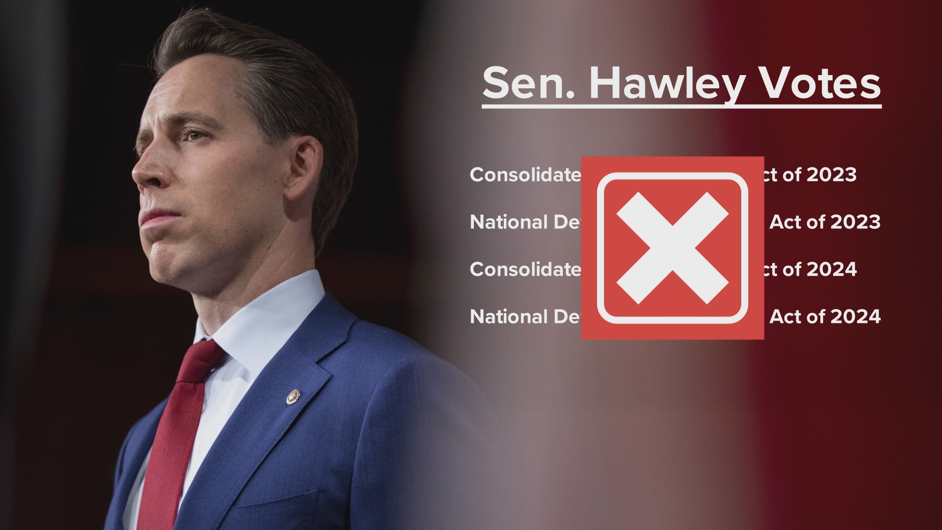 Josh Hawley says you should vote for him because he secured funding for military housing. Senate voting records show he opposed it.