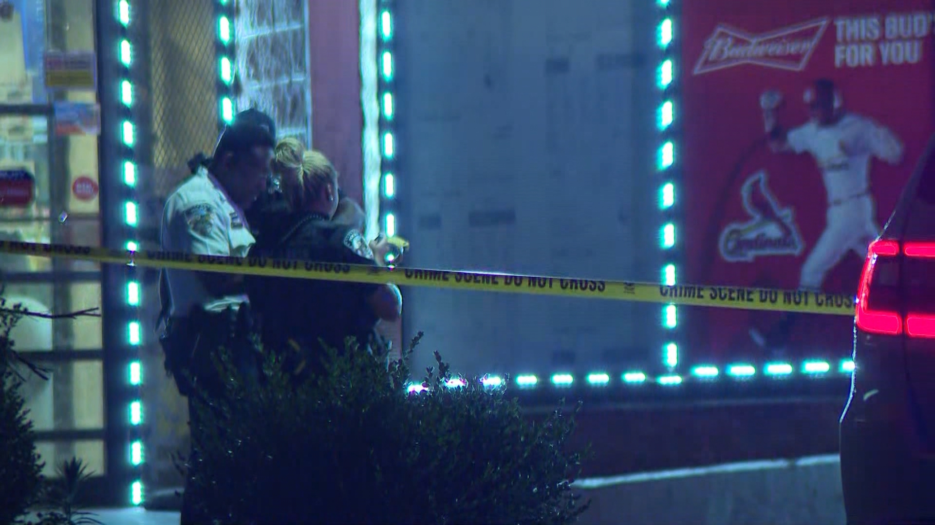 An initial investigation suggests both people were shot in the area of Sam's Meat Market. They were taken to a St. Louis hospital for treatment of their injuries.