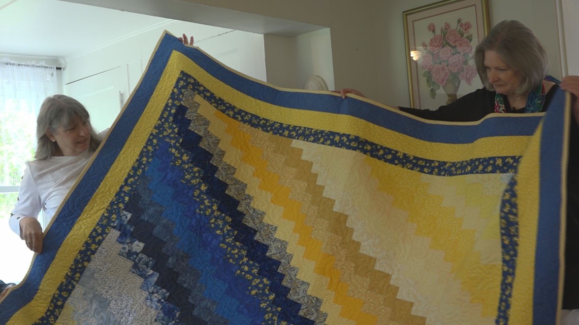 Eureka family creates quilts to comfort Ukrainian refugees