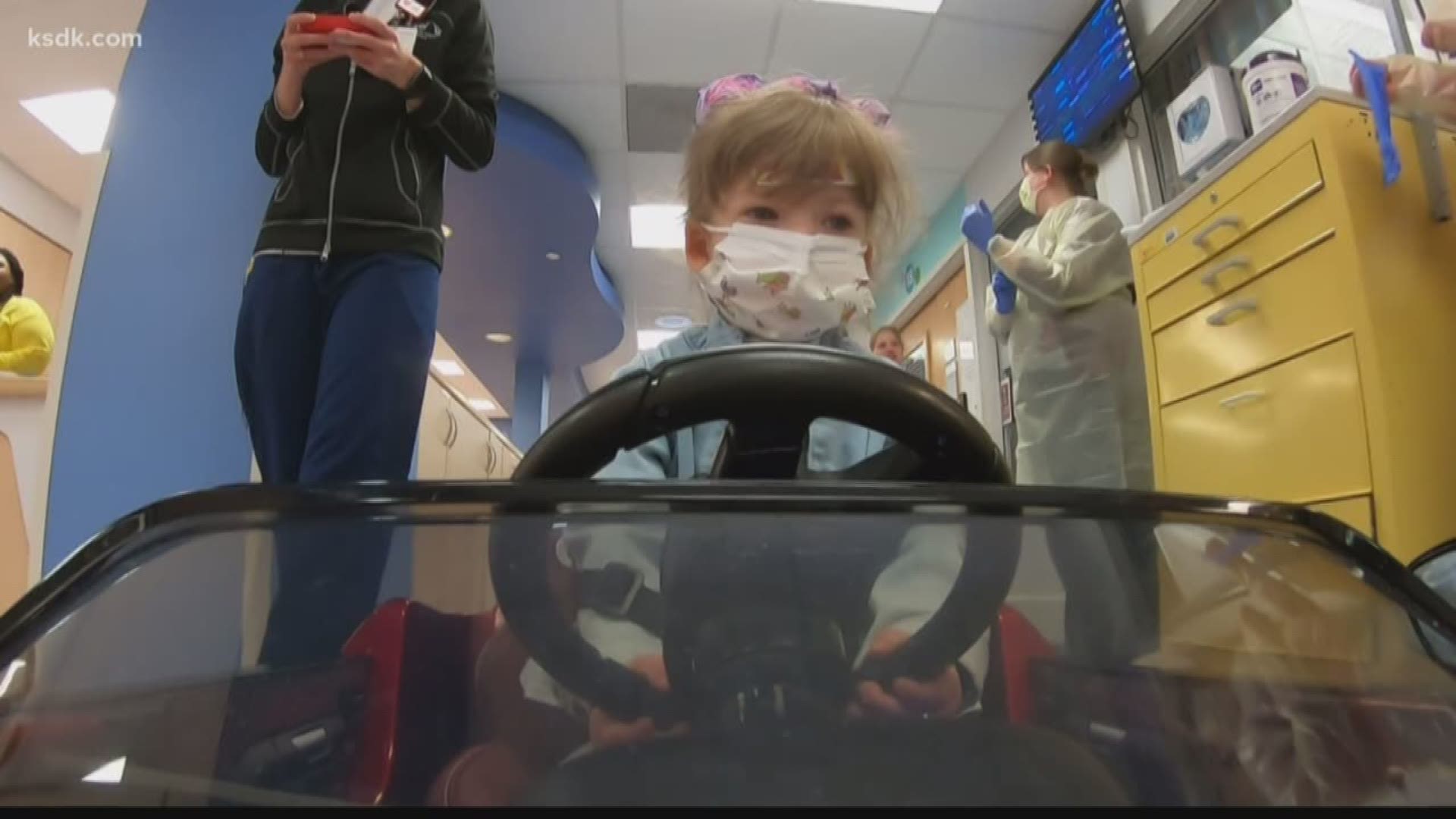 Patients like 4-year-old Ellie Bowman who had a heart and double lung transplant now travel to the O.R. in special remote-controlled cars.