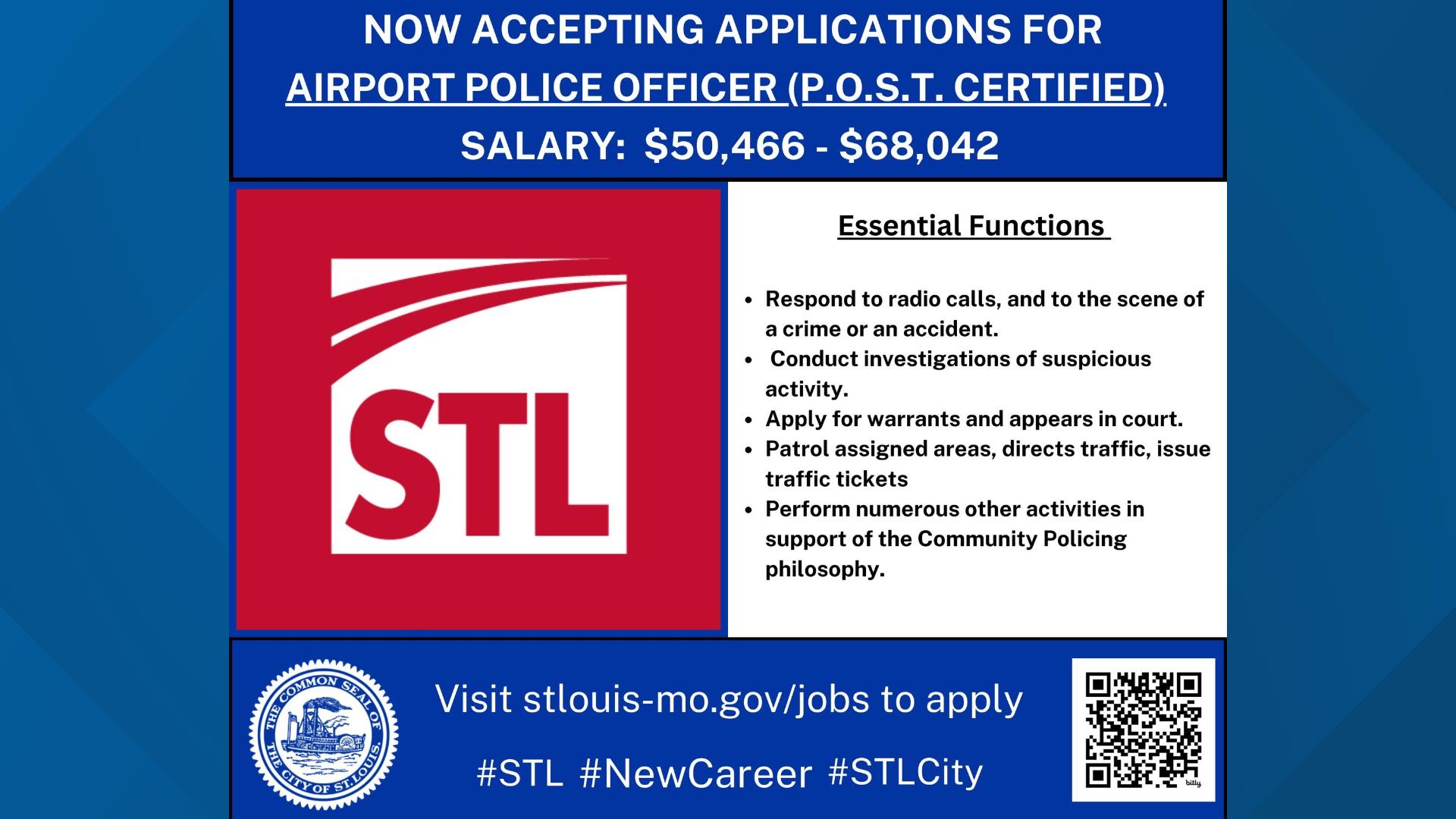 St. Louis Lambert International Airport hiring police officers