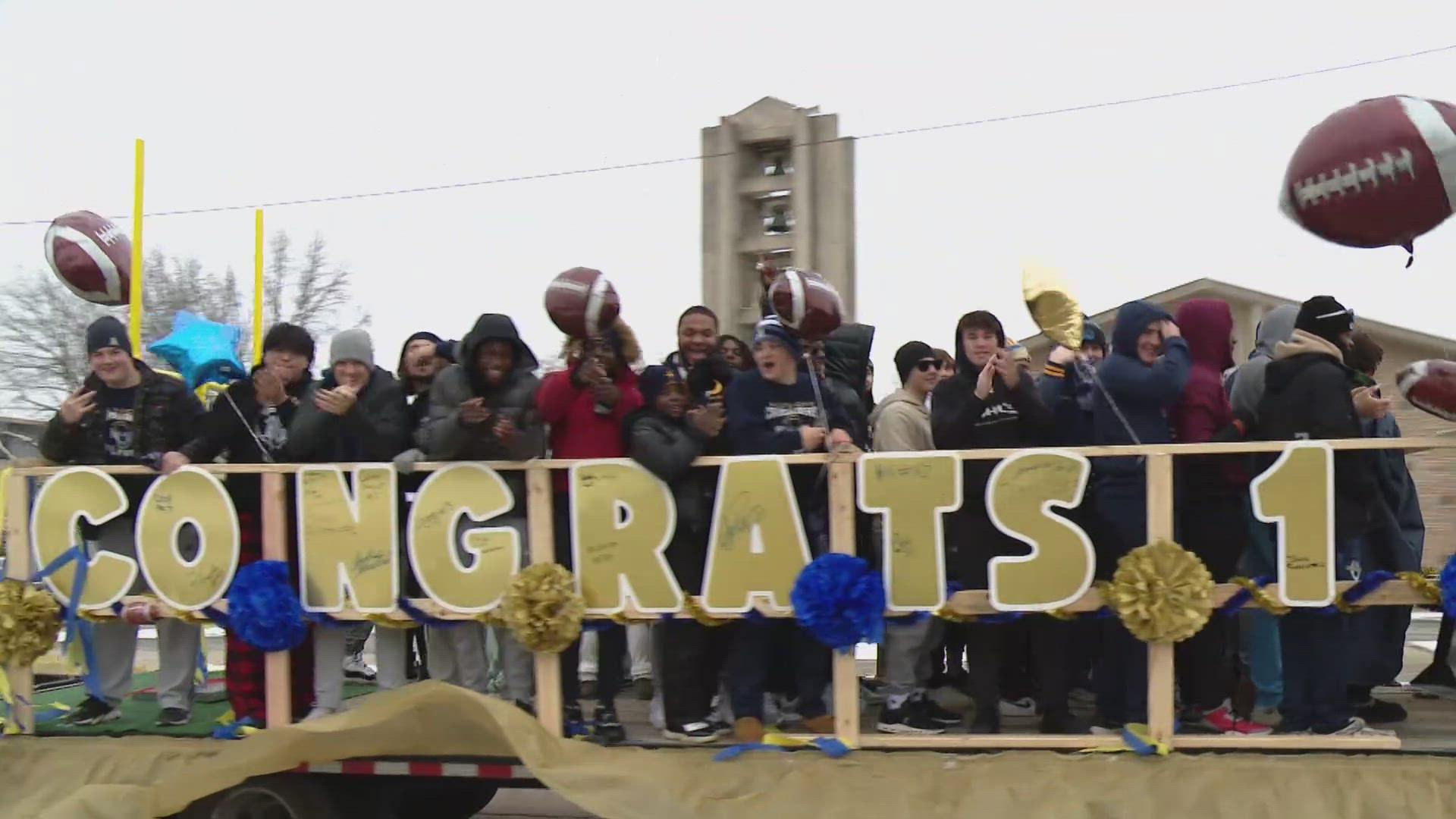 Belleville's Althoff Catholic football team crusaded for its first state championship since 1990 with a 57-14 win against Lena-Winslow.