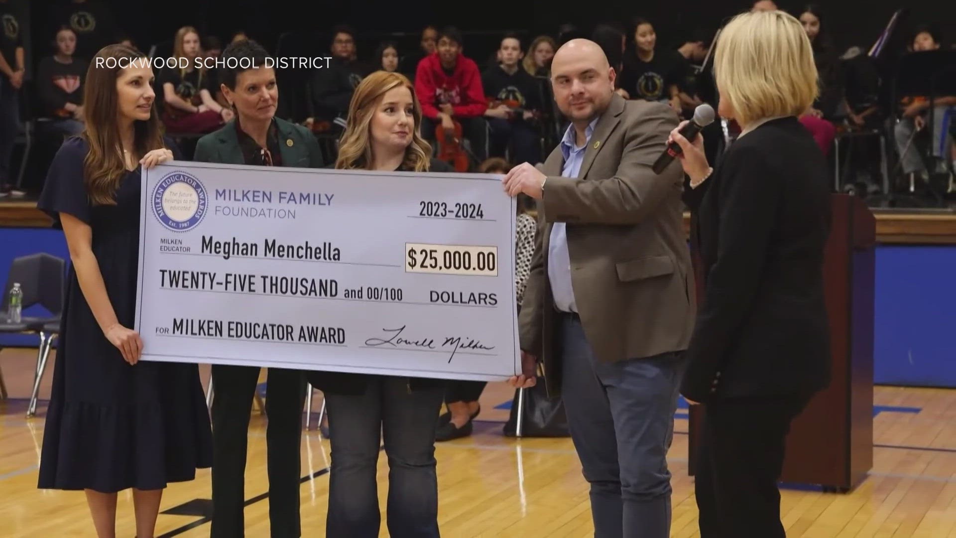 Meghan Menchella is one of 42 teachers in the nation to be a Milken Educator awardee. She teaches eighth grade U.S. history at Crestwood Middle School.