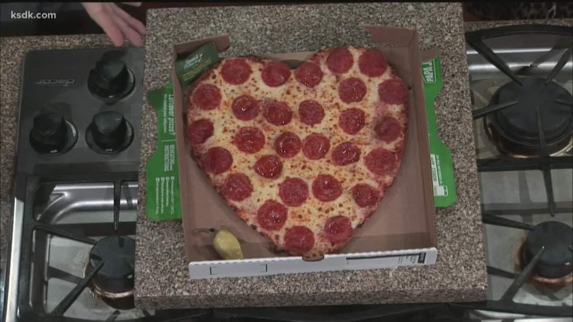 Try a heart shaped pizza from Papa John's for Valentine's Day