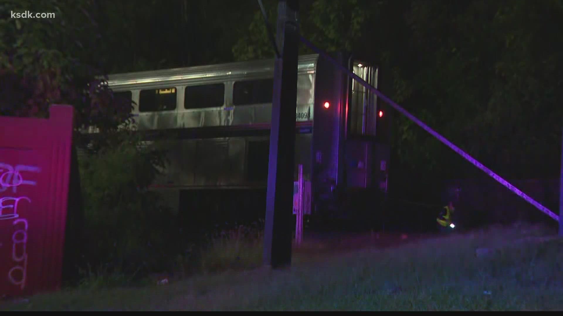 The incident happened near the intersection of Gravois and Bingham Avenues. An Amtrak train was stopped on the tracks in the area
