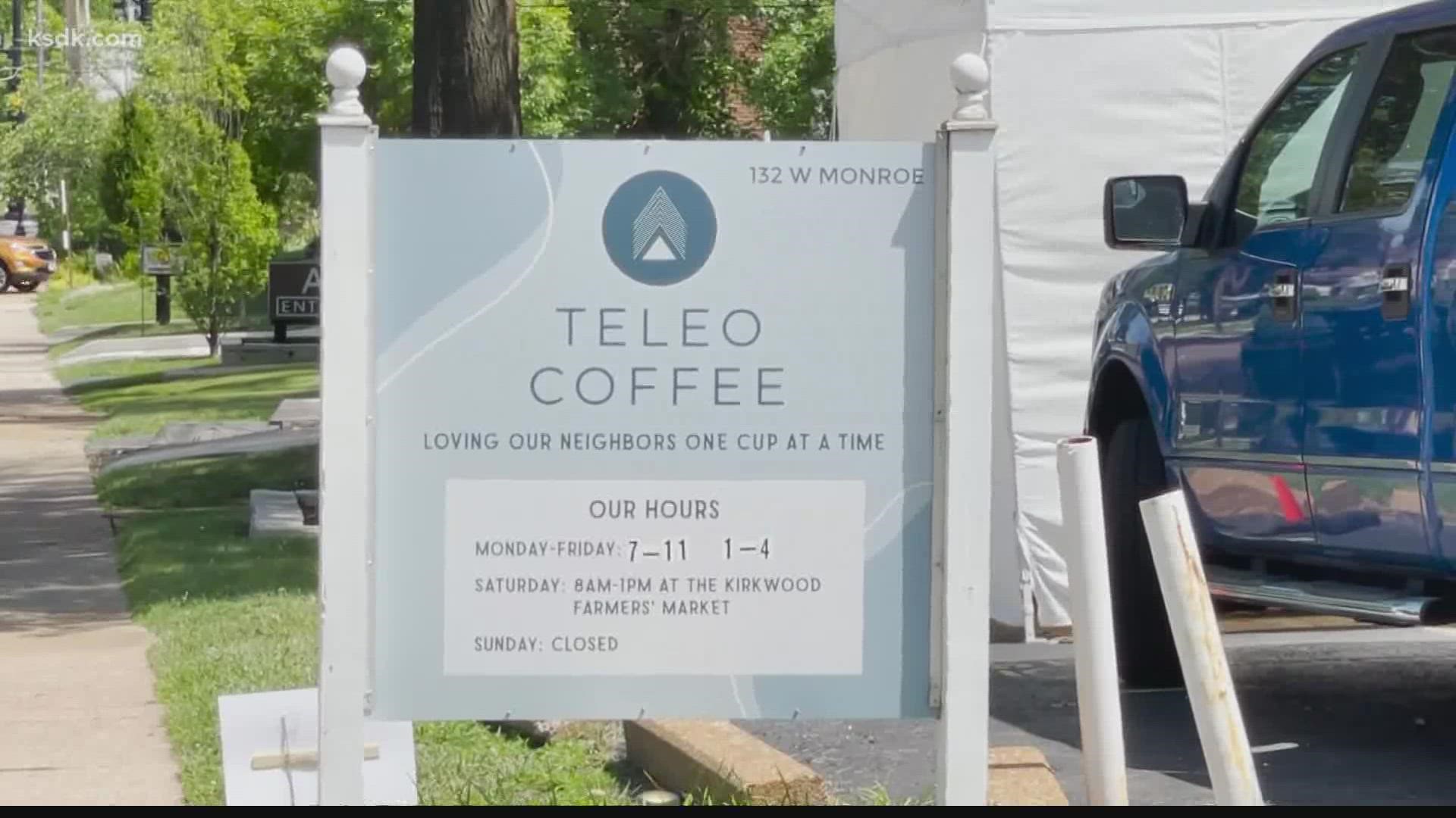 Teleo Coffee is actually a house, and the idea is to make customers feel more comfortable.