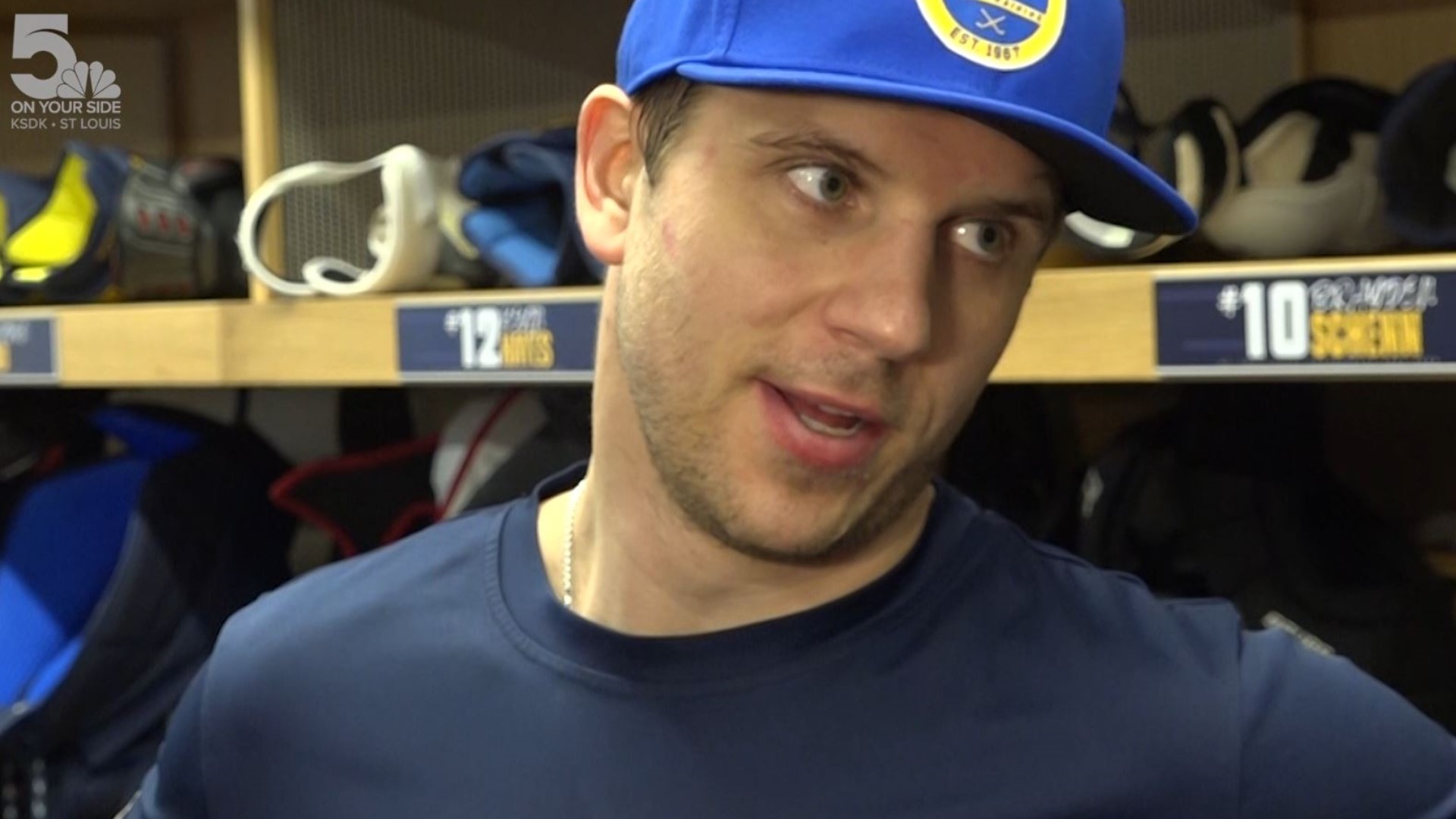 Captain Brayden Schenn reacts to the St. Louis Blues firing its head coach Craig Berube. Drew Bannister was named interim coach.