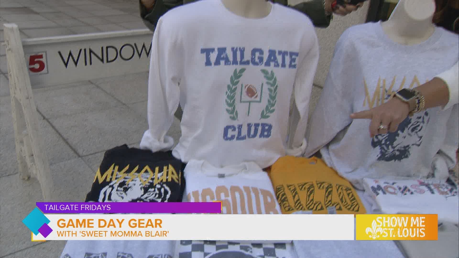 Tailgate Fridays continue on Show Me St. Louis. And this morning, Sweet Momma Blair stopped by with the cutest game day gear designs.