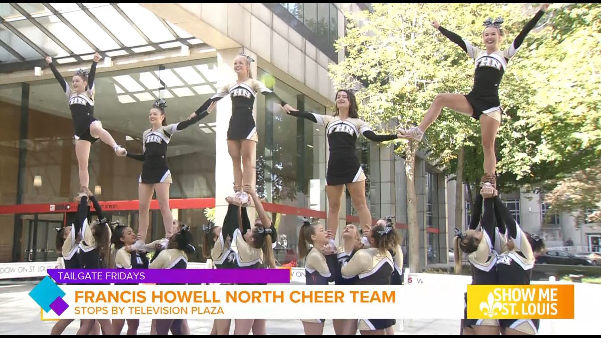 The Francis Howell North cheer team brought the spirit for Tailgate Friday!