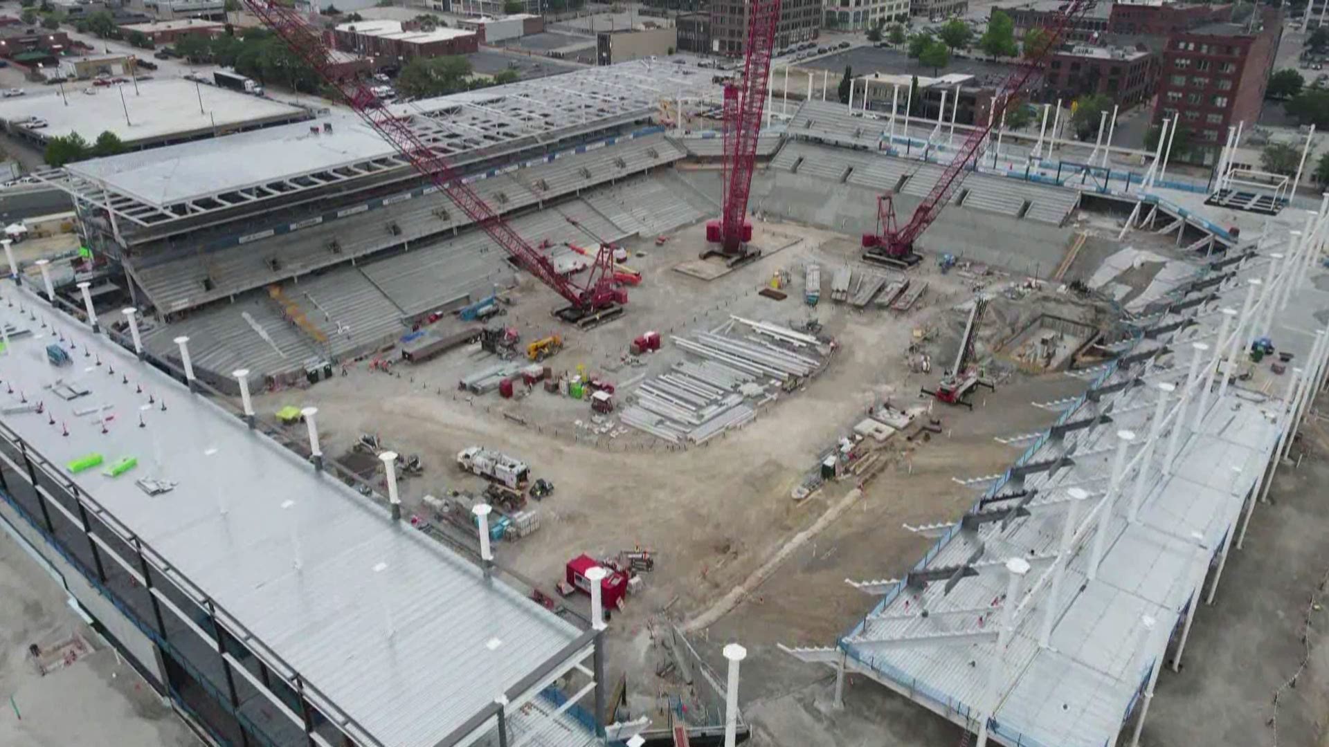The 5 On Your Side drone captured footage of the stadium, which will seat 22,500 fans