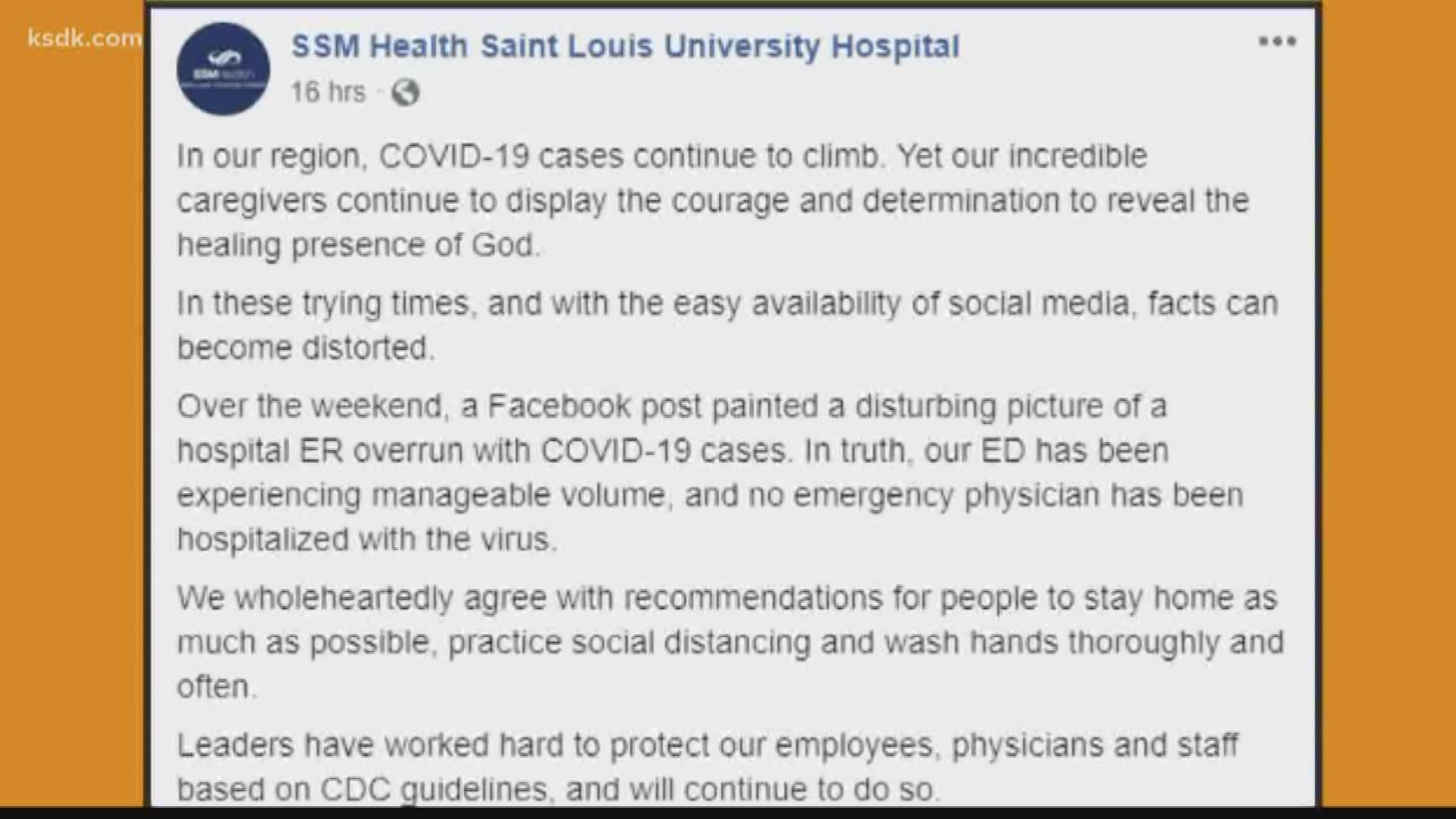 SSM Health has denied the claims in the post