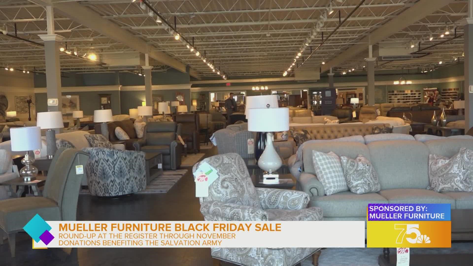 The furniture store is offering a round-up campaign benefiting the Salvation Army throughout the month of Nov. and will be matching customer donations.