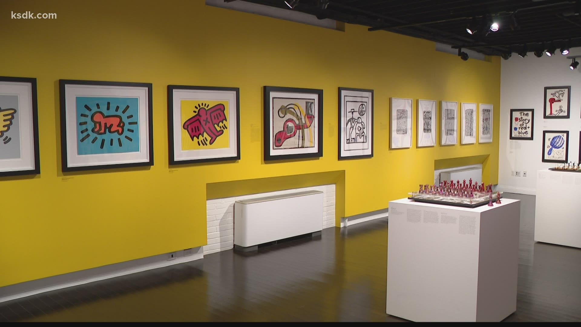 Some of the pieces on display are a tribute to the late Haring created by artists here in St. Louis