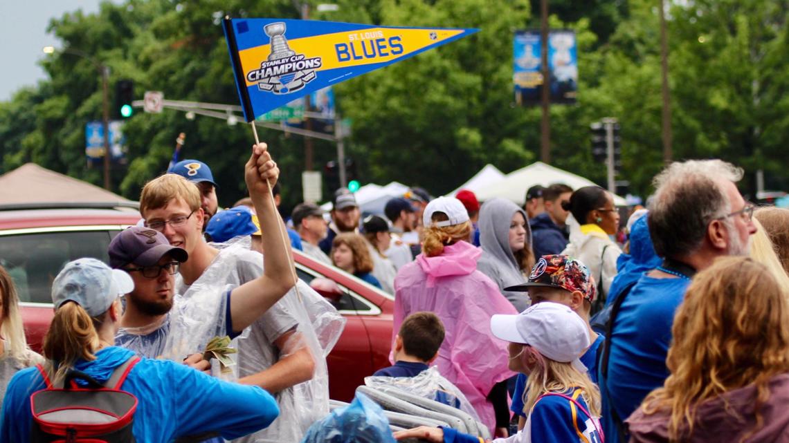 St. Louis Blues parade under not-so-blue skies
