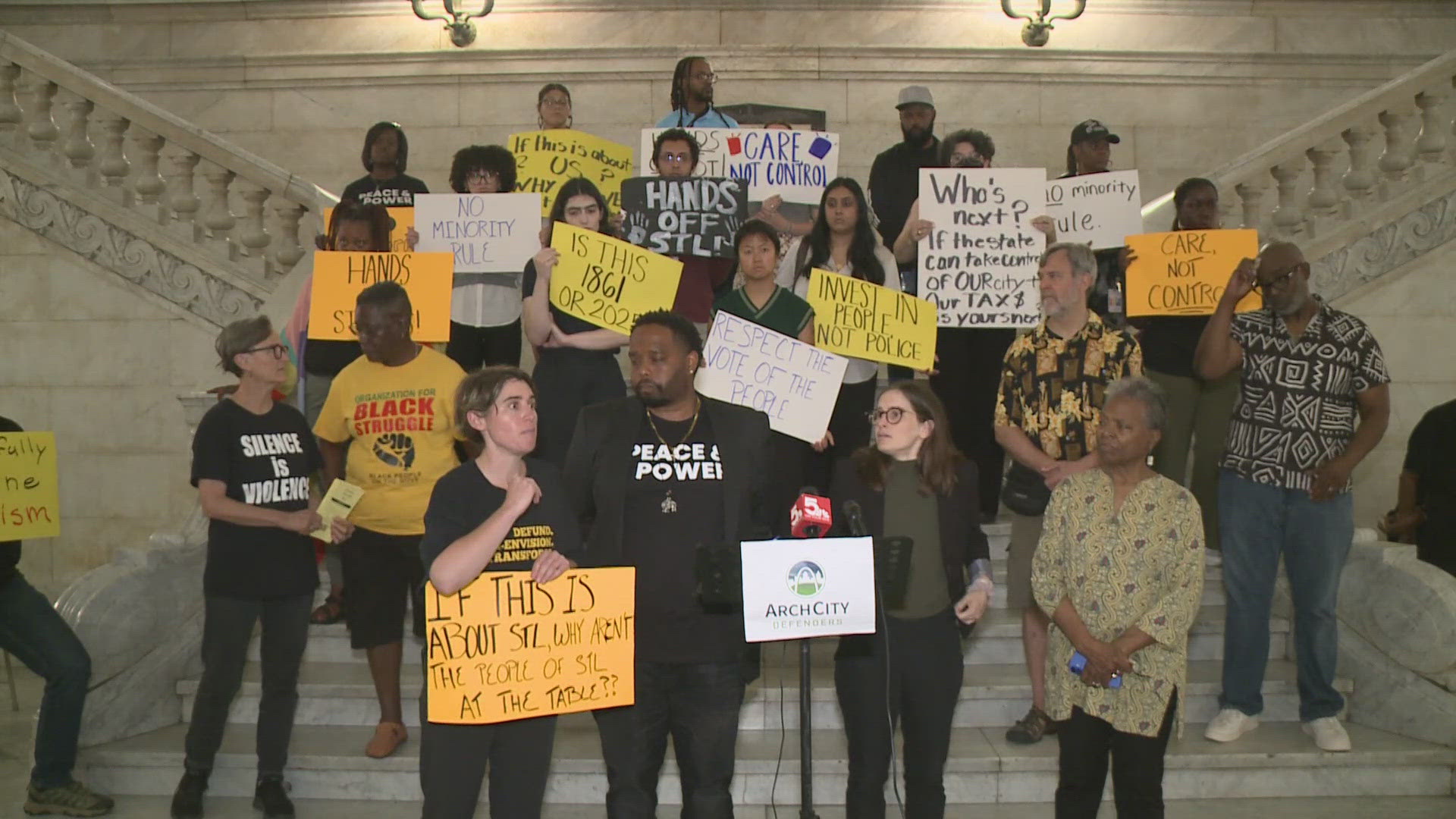A legal battle is brewing over who should control the St. Louis Metropolitan Police Department. 