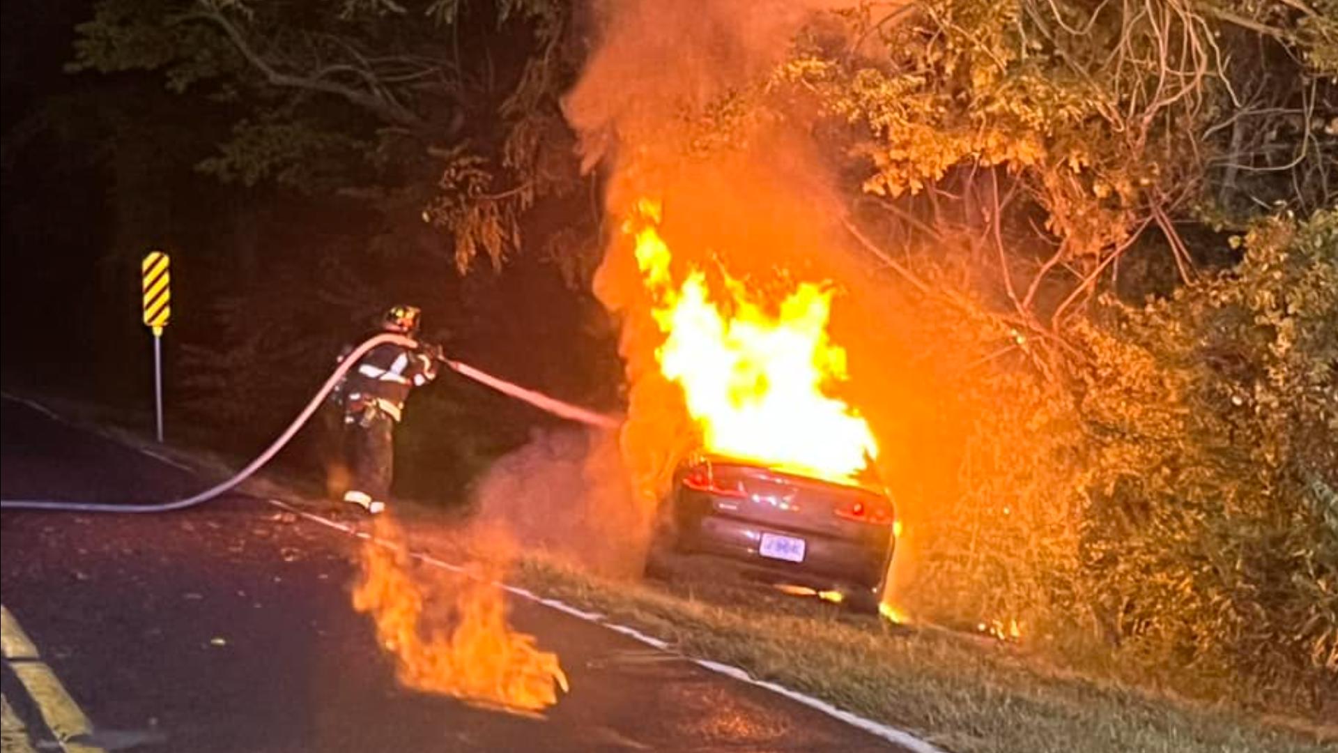 Deer Collision Car Fire Extinguished In Spanish Lake Ksdk deer-collision-car-fire-extinguished-in-spanish-lake-ksdk