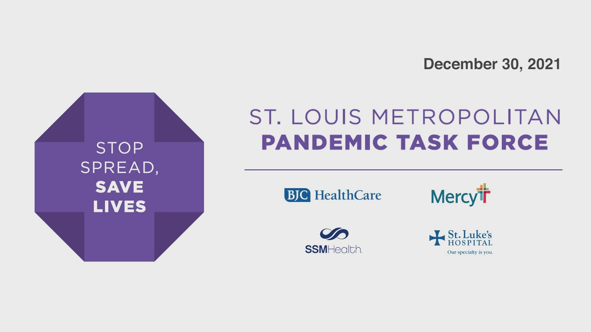 St. Louis Metropolitan Pandemic Task Force update 12/30/2021