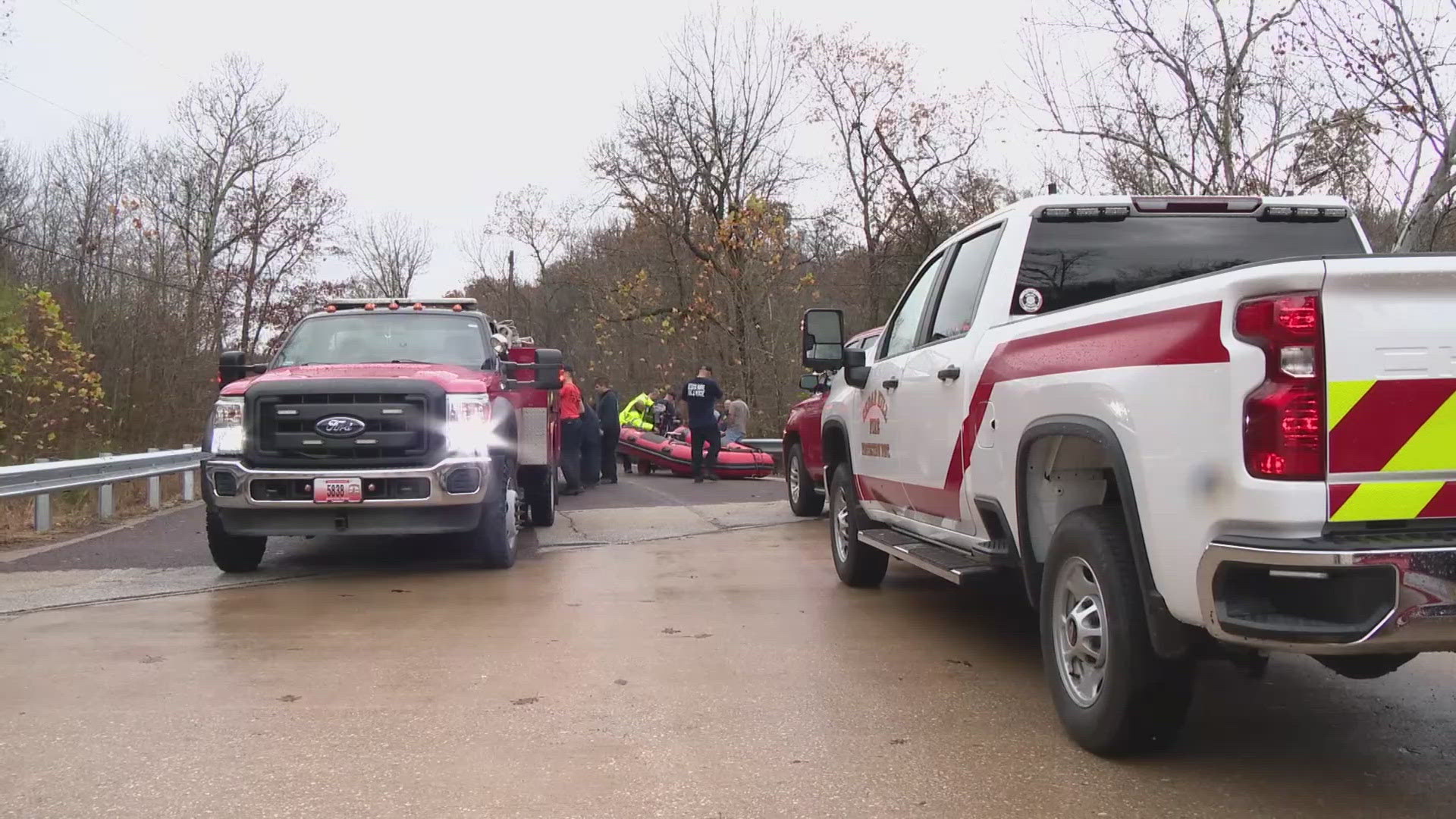 The man was 6 feet up in a tree when rescuers in a boat found him nearly six hours later.