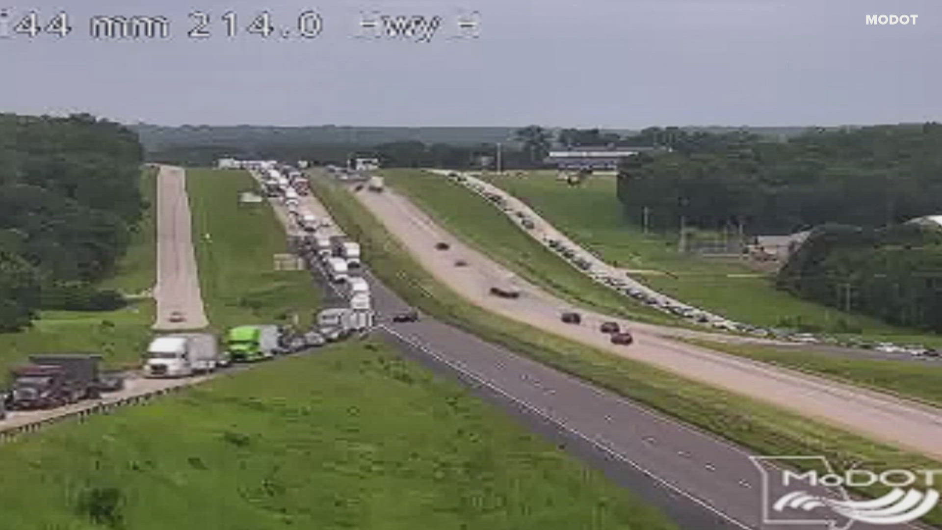 A motor home crossed the center median on I-44, striking an SUV head-on, according to MSHP. Four people were pronounced dead at the scene.