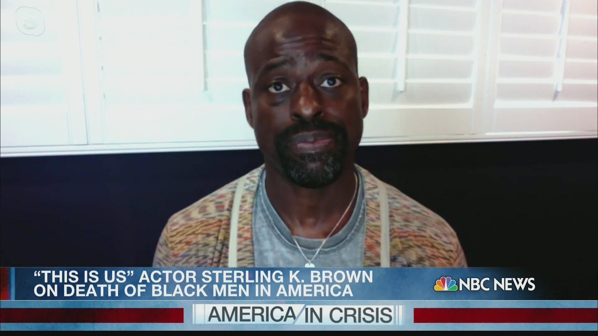 Sterling K. Brown joined NBC's Lester Holt for an interview on Thursday.
