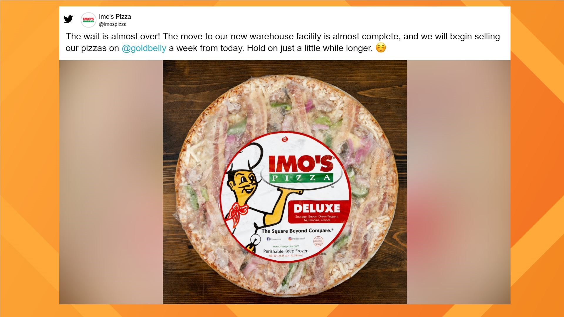 Imo's to resume nationwide shipping of its St. Louisstyle pizza
