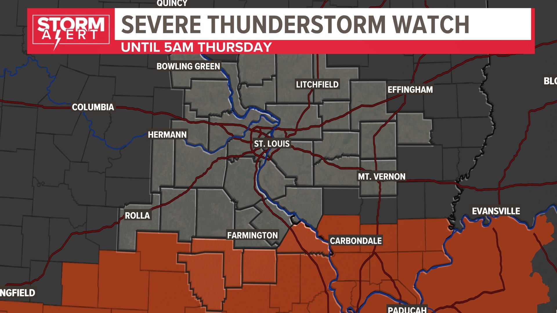 Severe Thunderstorm watch southern Missouri and southern Illinois