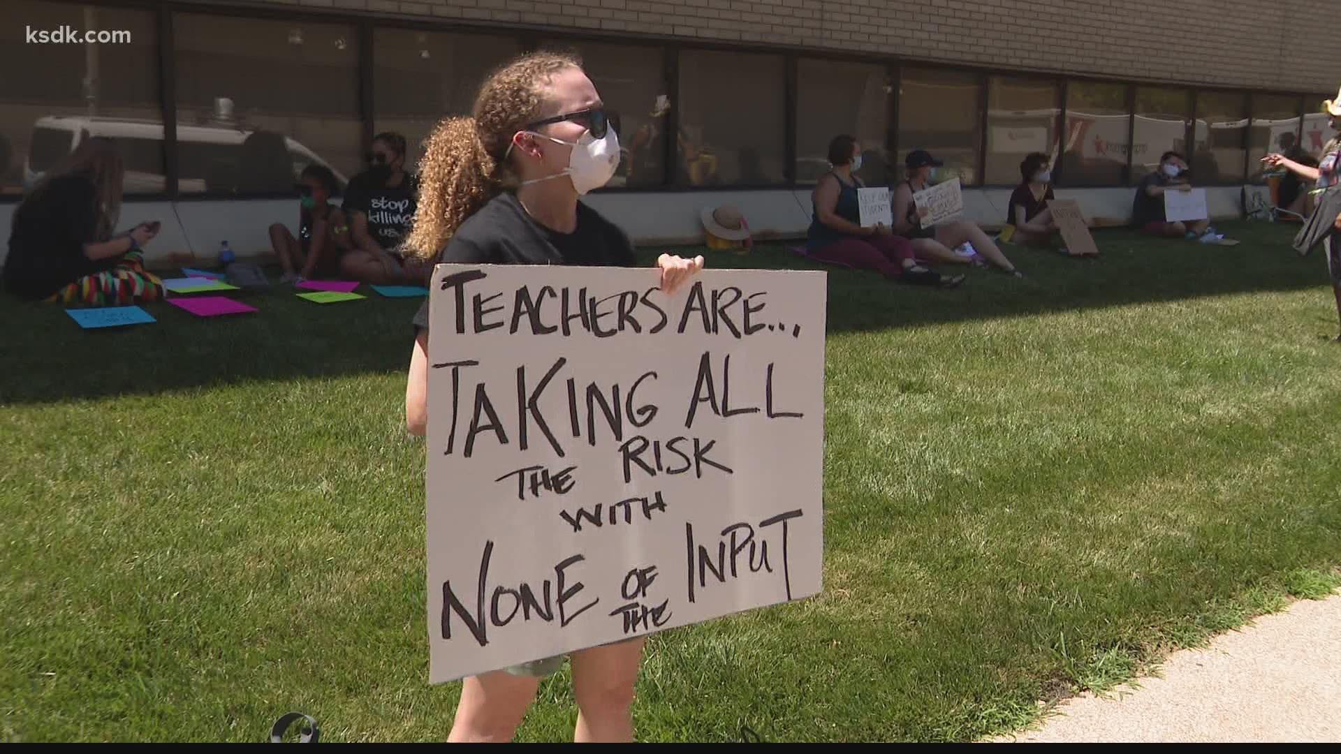 Teachers, supporters of Saint Louis Public Schools District staged a "silent sit-in" in an effort to be heard in reopening conversations