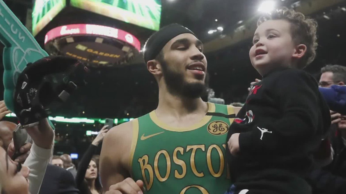 NBA bubble: Jayson Tatum gets a boost from son in virtual fan section