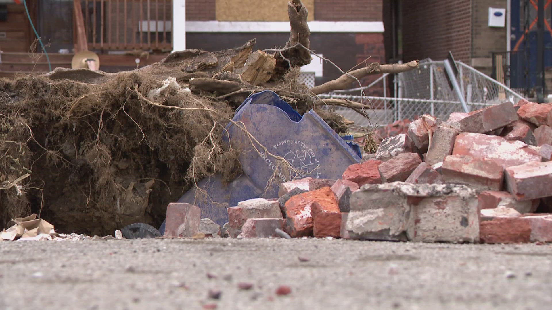 Summer school programs, debris, and a disaster relief loan center.