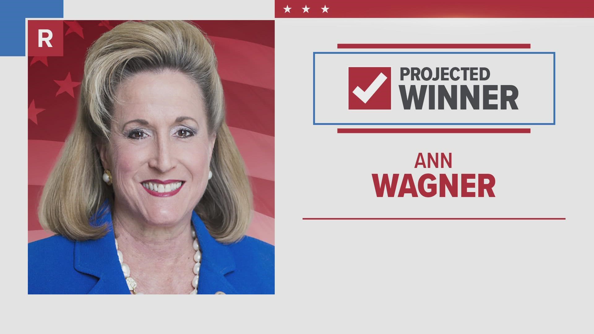 This will be Wagner's 6th term in the U.S. House of Representatives. District 2 consists of voters in Franklin, St. Charles and St. Louis Counties.
