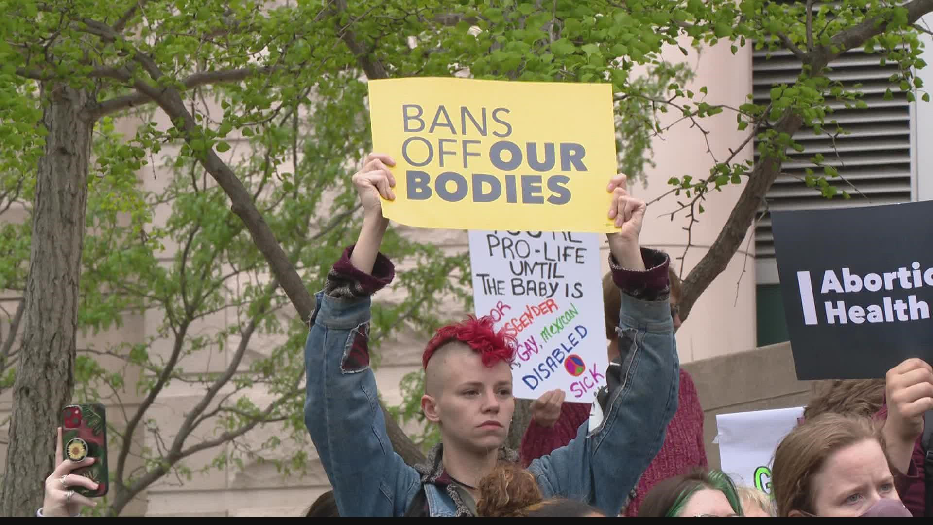 Hundreds of people rallied in favor of abortion rights outside the federal courthouse downtown. Opponents of abortion rights have remained quiet on the issue.
