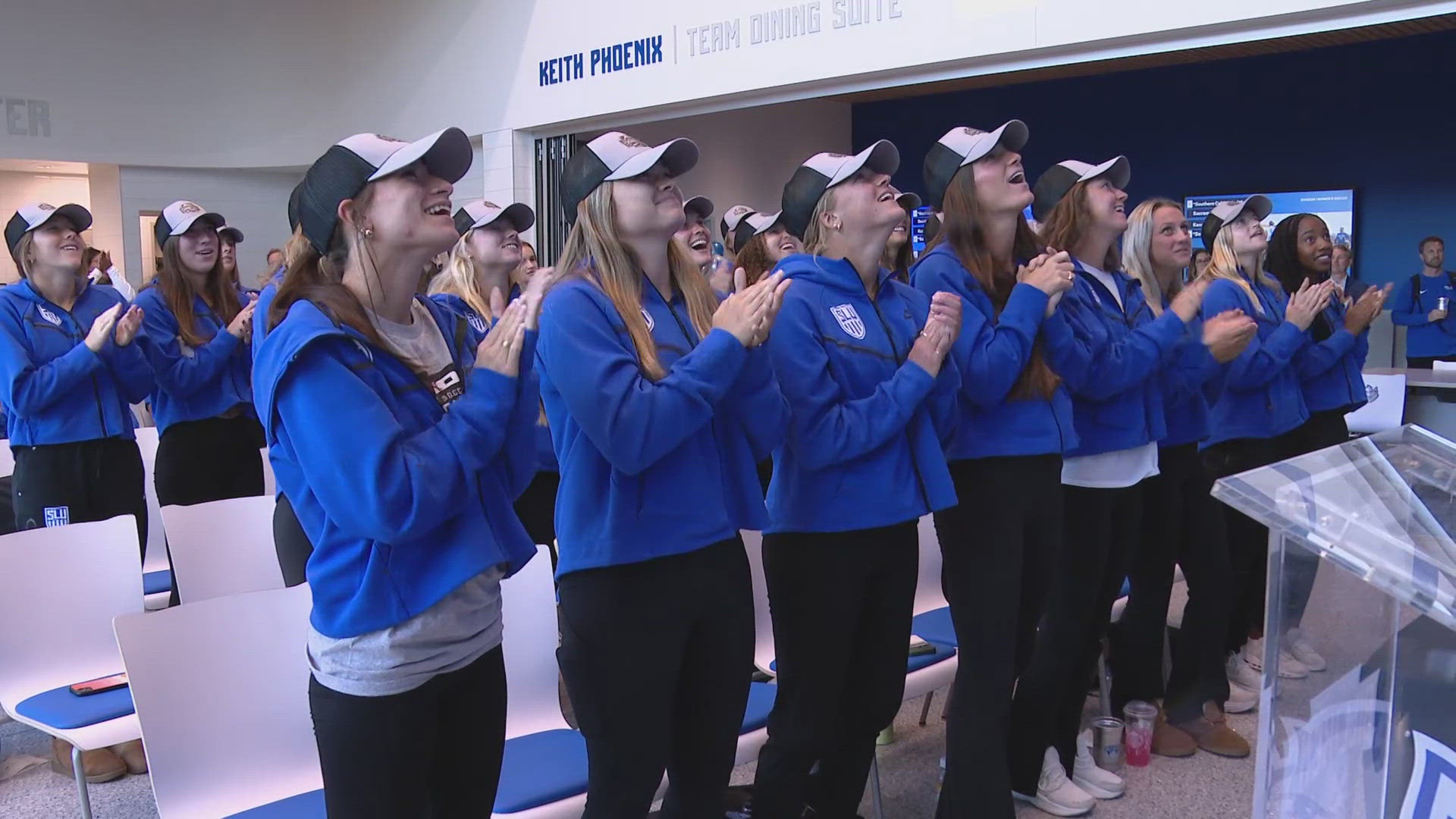 The Billikens are the No. 8 seed and will host Kansas on Friday in the NCAA Championship First Round. Here's their reaction.