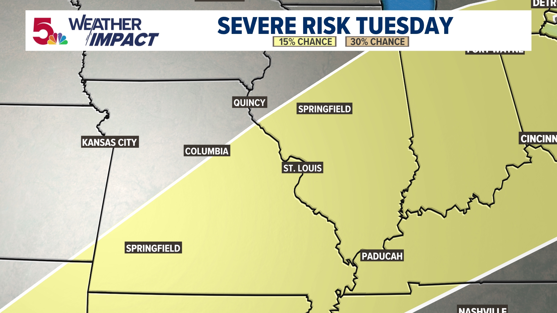 St. Louis area expecting severe thunderstorm chances Tuesday ksdk