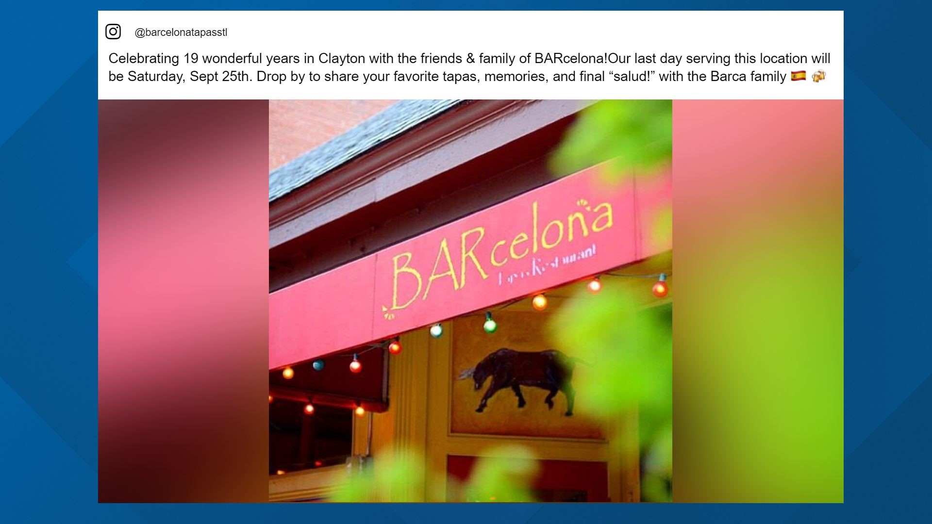 BARcelona Tapas Restaurant closing in Clayton