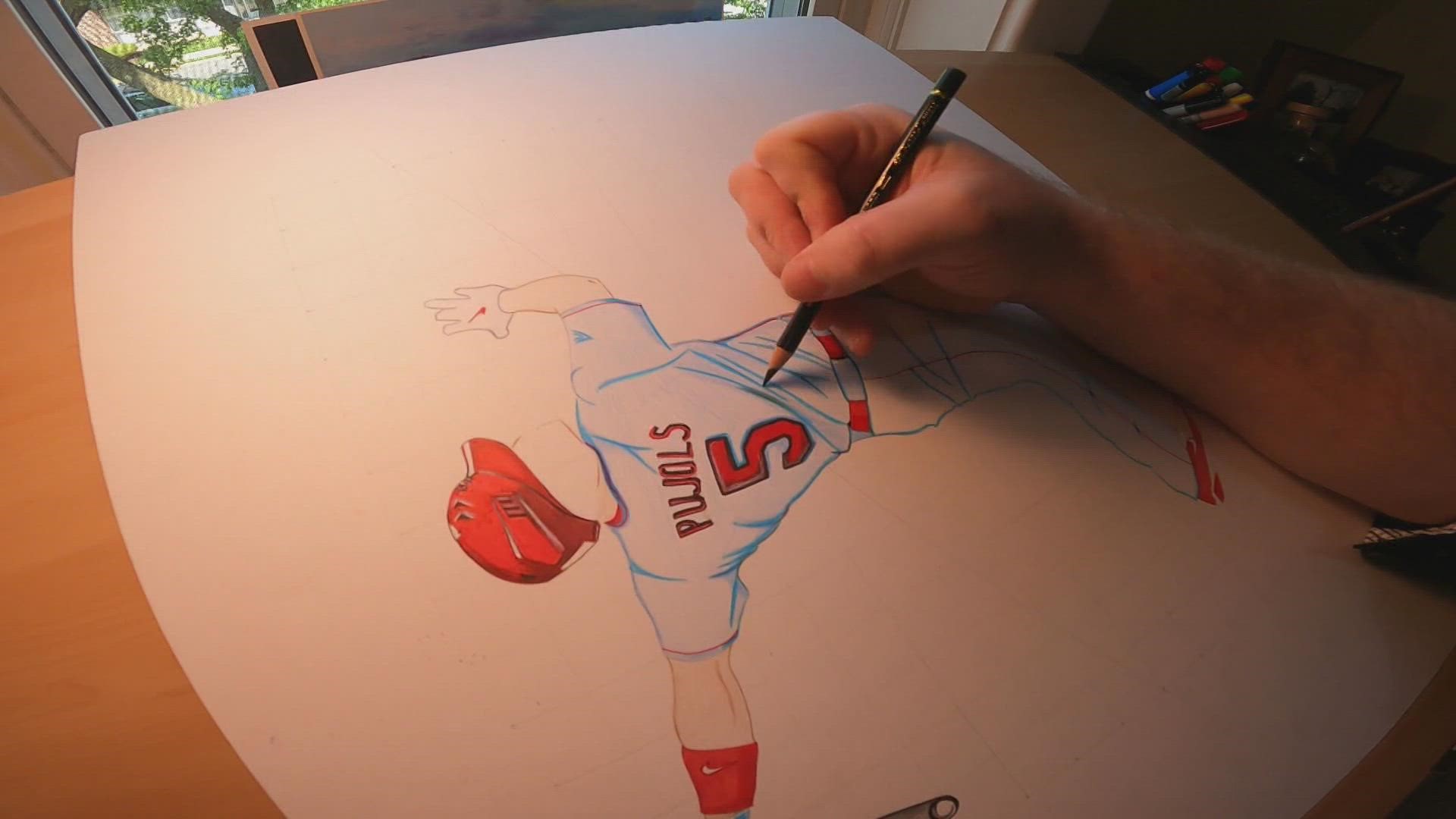 In St. Louis, people love their sports teams. One local chef shows his admiration for the Red Birds via his art.
