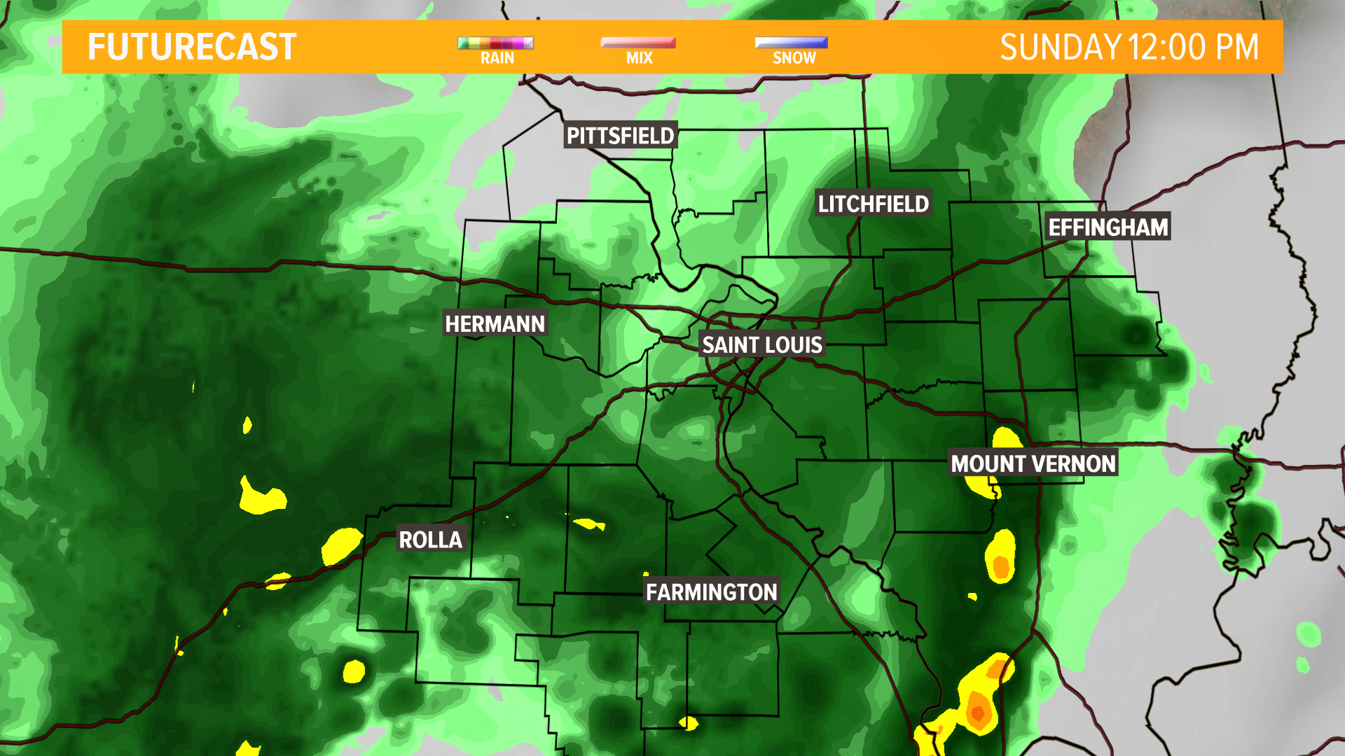 Timeline of rain, storms Sunday in St. Louis, Missouri and Illinois ...