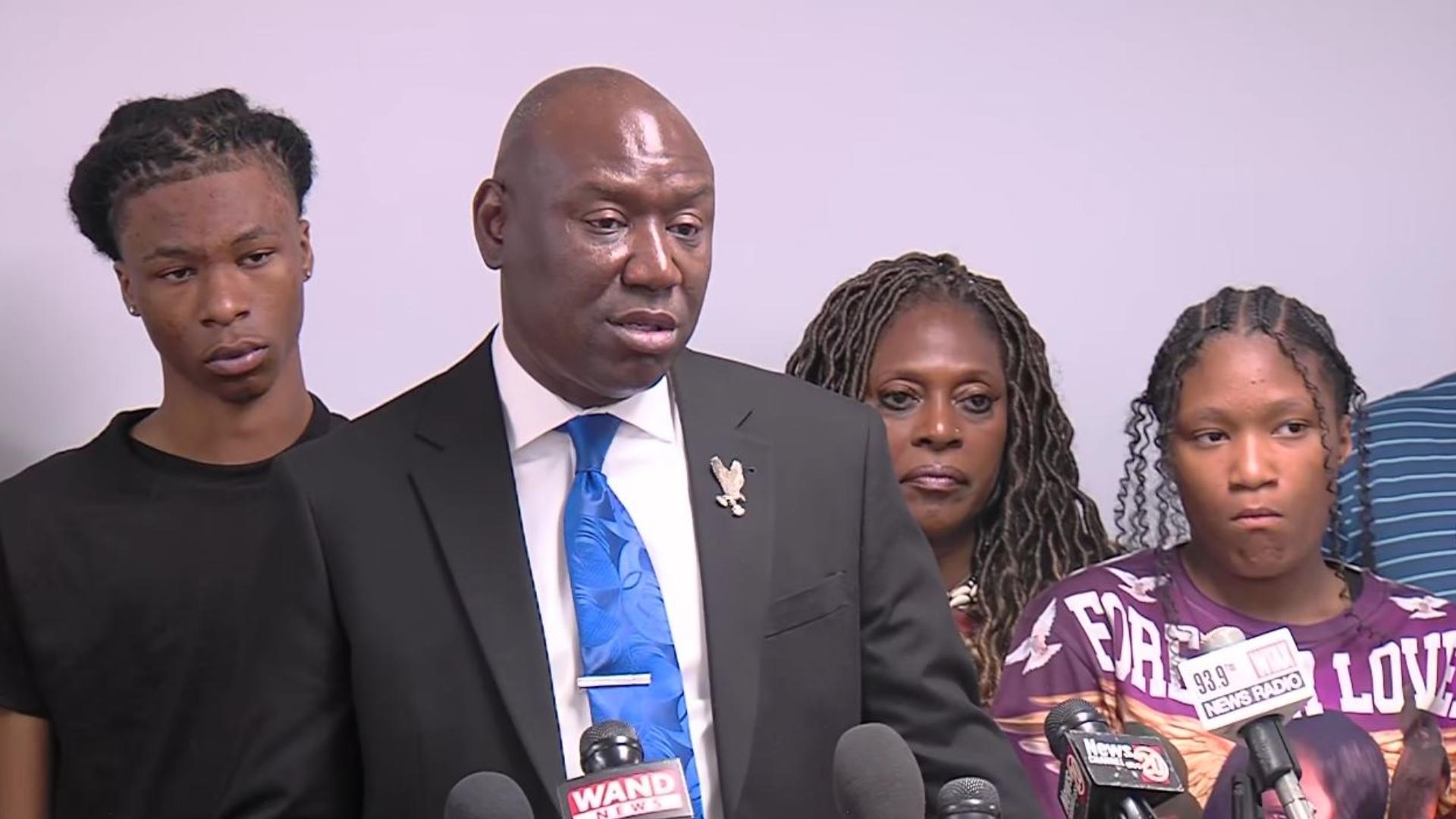 Attorney Ben Crump and Sonya Massey's family held a news conference on Wednesday.